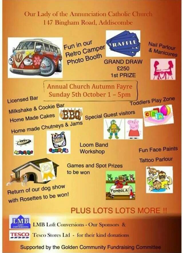 Annual autumn fayre, Bingham Road, Oct 5 Inside Croydon