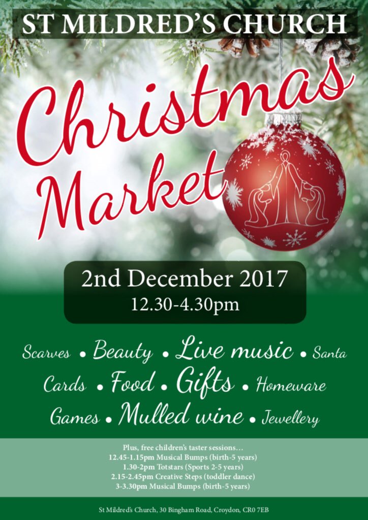 St Mildred’s Christmas Market, Dec 2 Inside Croydon