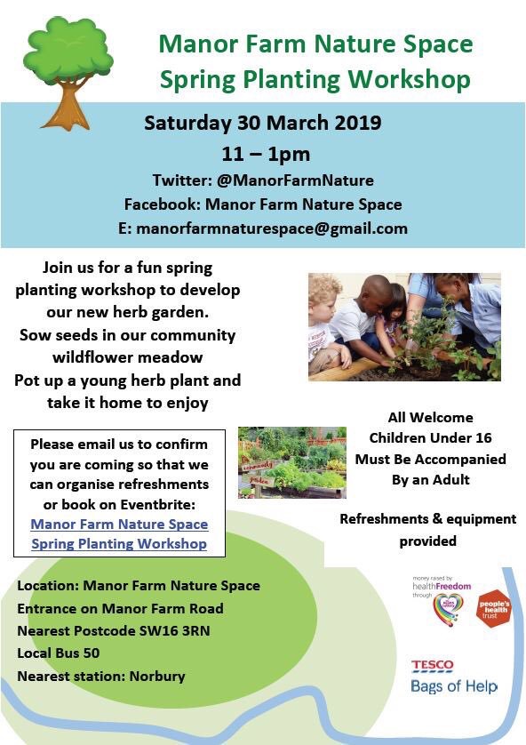 Manor Farm Nature Space spring planting workshop, Mar 30 | Inside Croydon
