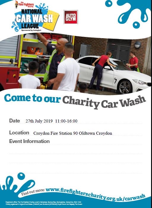 Charity car wash, Croydon Fire Station, Old Town, Jul 27 Inside Croydon