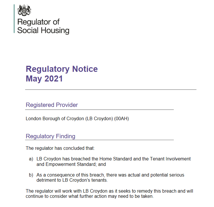 It’s official Regulator declares council to be a slum landlord