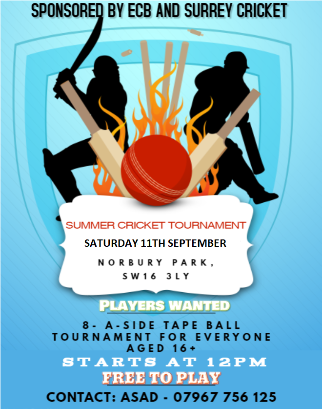 Norbury Park tapeball cricket tournament, free to play, Sep 11