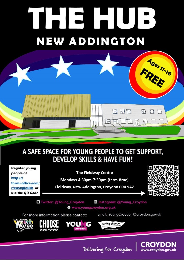 The Hub, New Addington, open Mondays in term time Inside Croydon