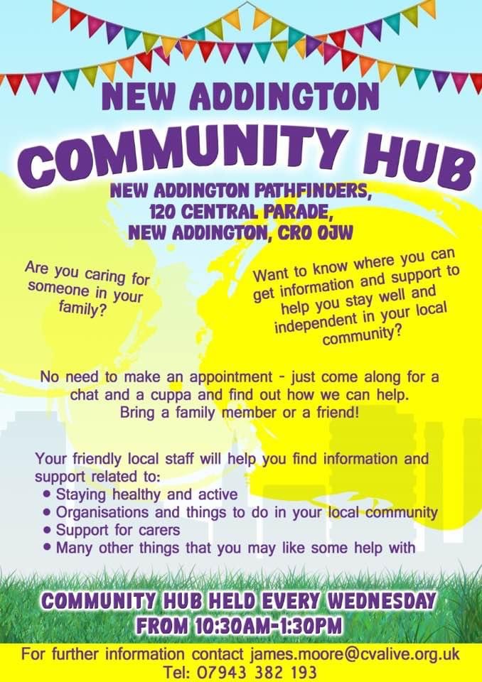New Addington Community Hub, Central Parade, every Wed Inside Croydon