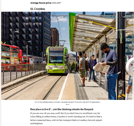 Sunday Times says Croydon is in UK’s Top 20 places to live